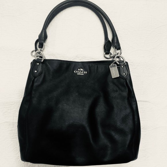 COACH Leather Shoulder Bag Black - Picture 2 of 8